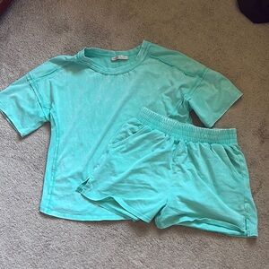 Zenana Outfitters Aqua Pajama Set